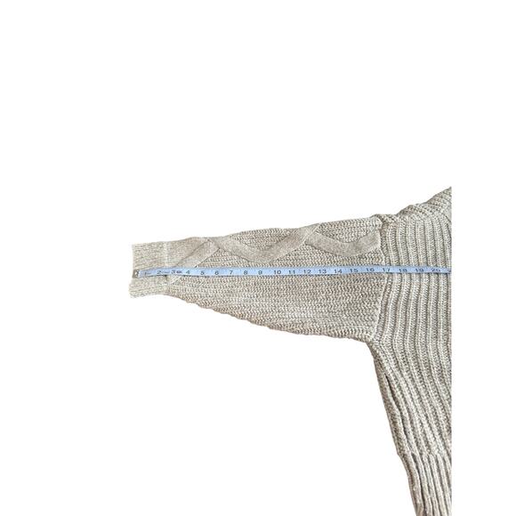 Elizabeth and James Sweater Gray Cable Knit Mockneck Plus Soft Cozy Size XXL - Picture 10 of 11